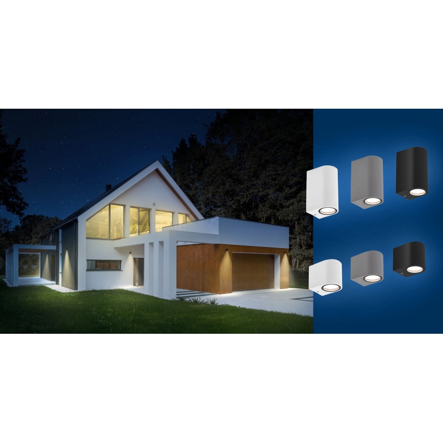 Iluminação de parede exterior PARETE 1xGU10/6W/230V IP54 cinzenta