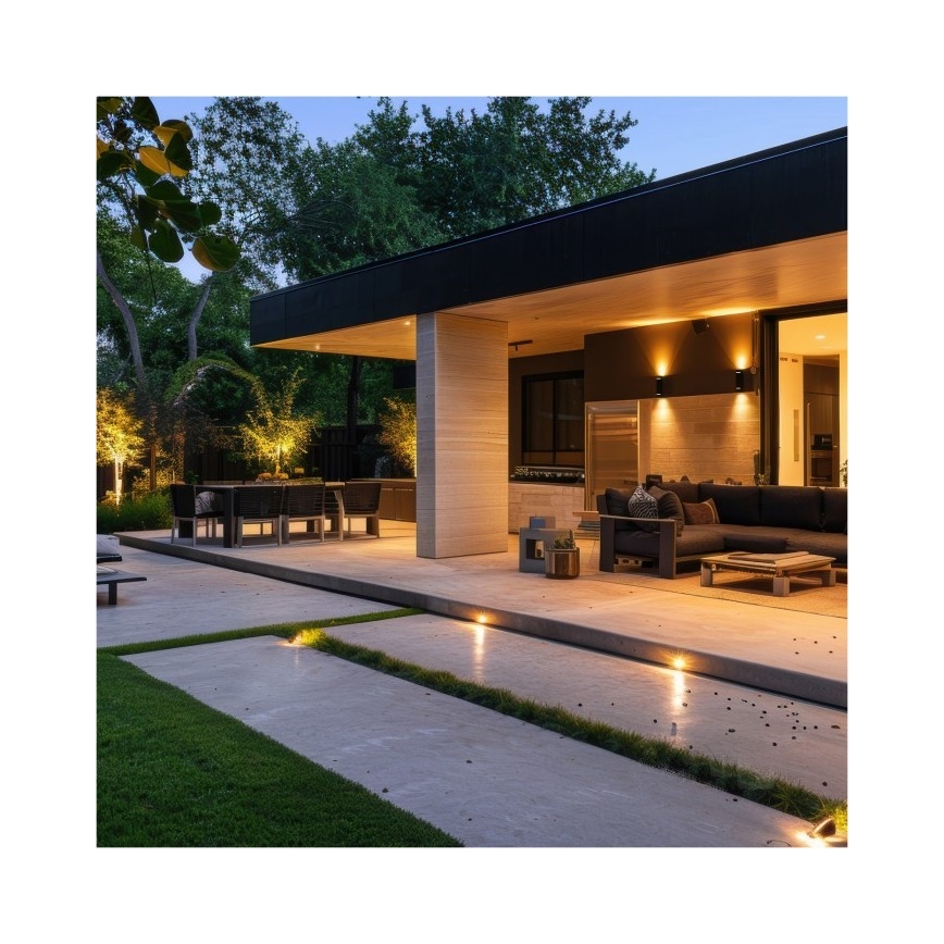 Iluminação de parede exterior QUERK 2xGU10/35W/230V IP54 15 cm preto