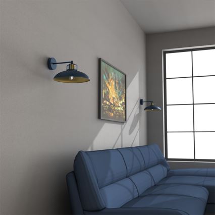 Iluminação de parede FELIX 1xE27/60W/230V azul