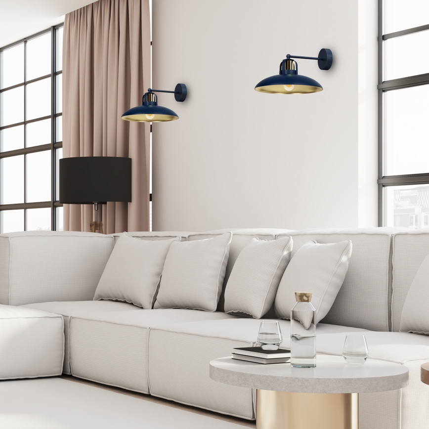 Iluminação de parede FELIX 1xE27/60W/230V azul