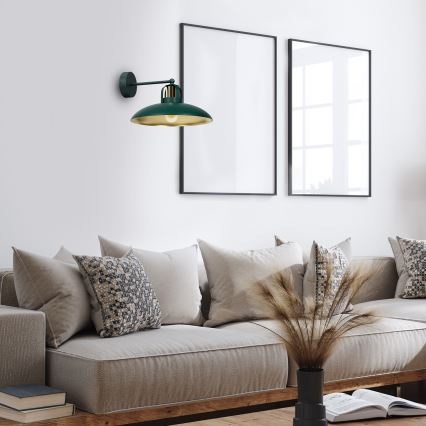 Iluminação de parede FELIX 1xE27/60W/230V verde