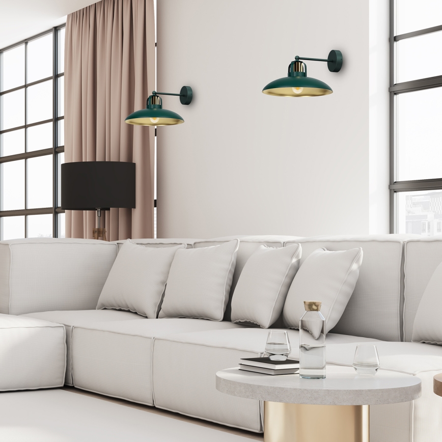 Iluminação de parede FELIX 1xE27/60W/230V verde
