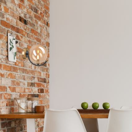 Iluminação de parede GEORGIA 1xE14/5W/230V dourado/fumado bege