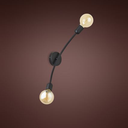 Iluminação de parede HELIX 2xE27/60W/230V preto