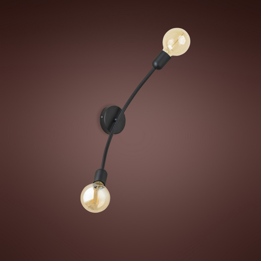 Iluminação de parede HELIX 2xE27/60W/230V preto