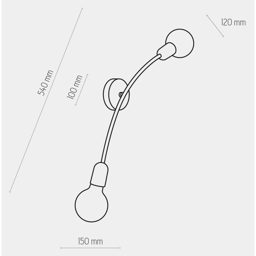 Iluminação de parede HELIX 2xE27/60W/230V preto