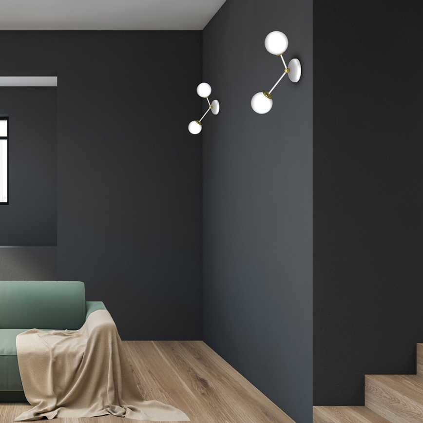 Iluminação de parede JOY 2xE14/40W/230V branca/dourada