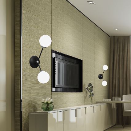 Iluminação de parede JOY 2xE14/40W/230V preta/cromada brilhante
