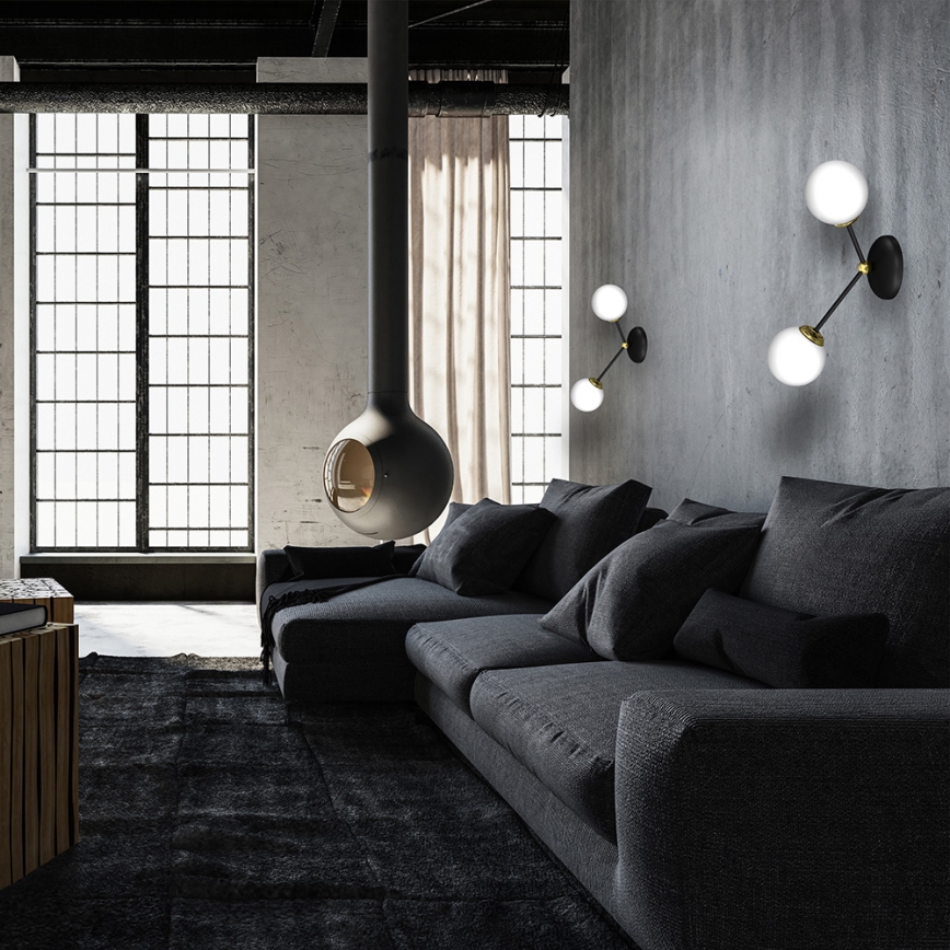 Iluminação de parede JOY 2xE14/40W/230V preta/dourada