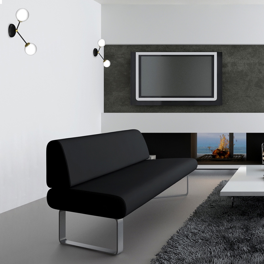 Iluminação de parede JOY 2xE14/40W/230V preta/dourada