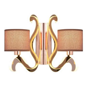 Iluminação de parede LED AMBROSIA 2xE14/40W/230V + LED/12,3W cobre