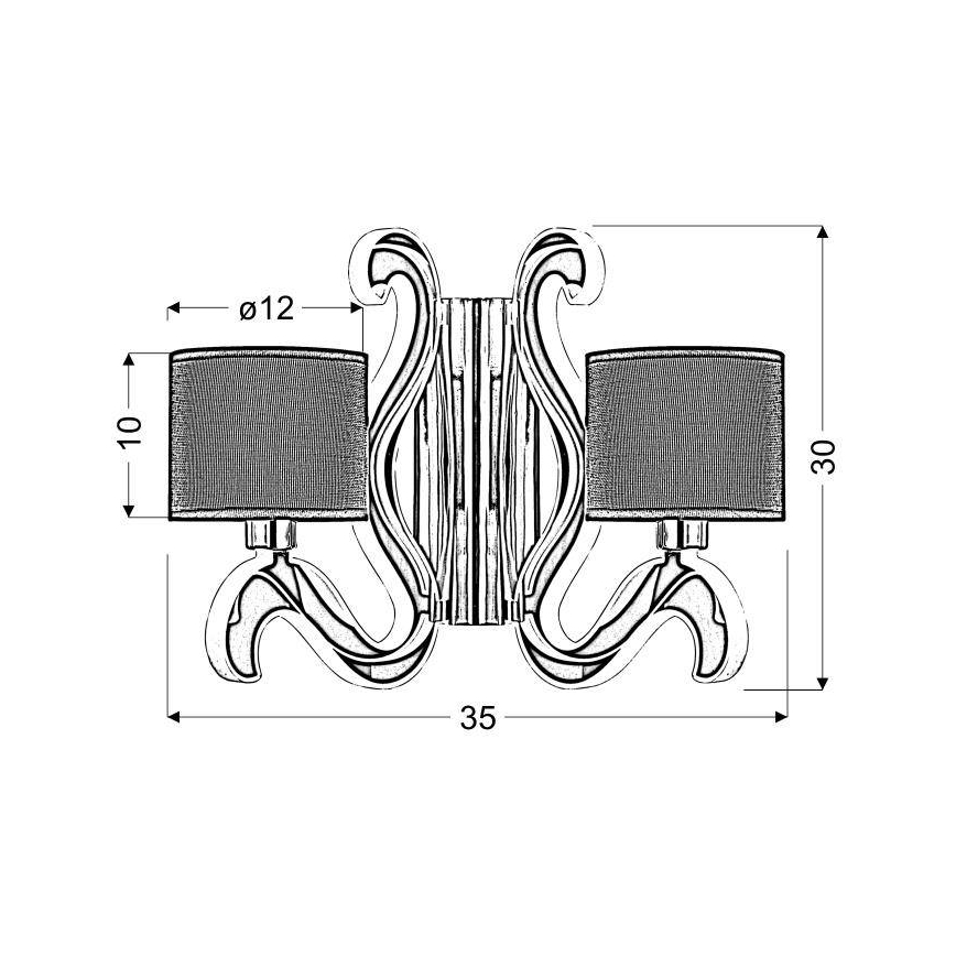 Iluminação de parede LED AMBROSIA 2xE14/40W/230V + LED/12,3W cobre