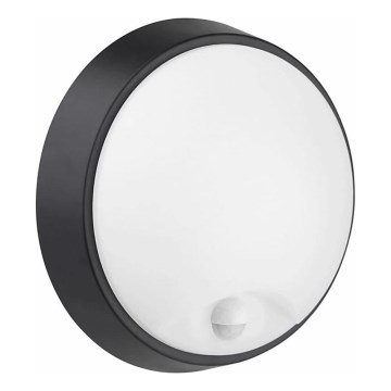 Iluminação de parede LED exterior com sensor LED/12W/230V 3000/4000/6500K IP65 preto