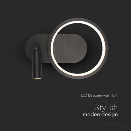 Iluminação de parede LED LED/14W/230V 3000K preto