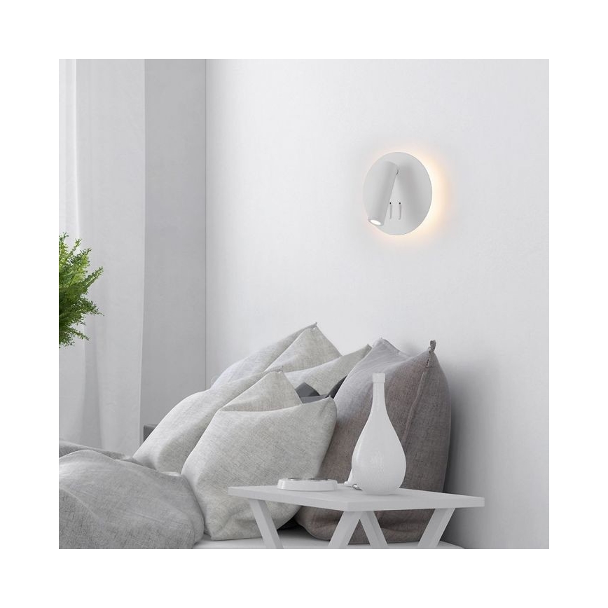 Iluminação de parede LED LED/3W/230V + LED/6W/230V 3000K branco