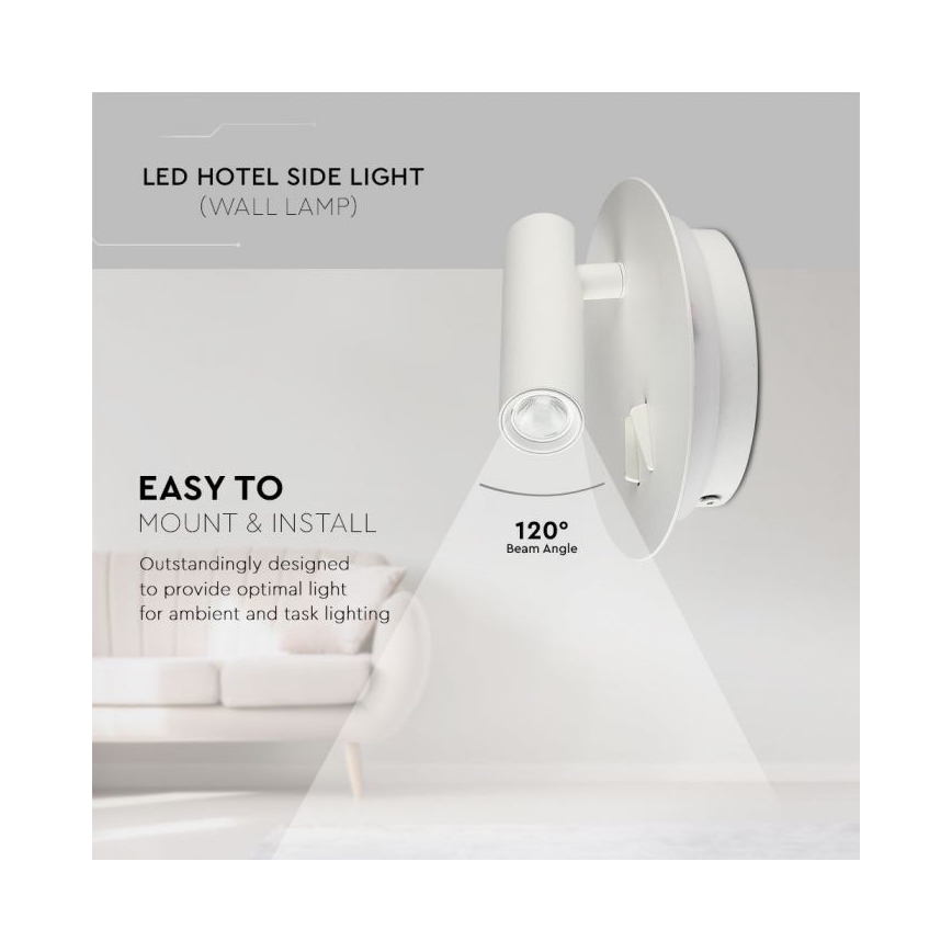 Iluminação de parede LED LED/3W/230V + LED/6W/230V 3000K branco