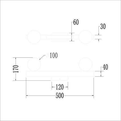 Iluminação de parede LED MAGNET LED/13W/230V + 2xG9/60W 3000/4000K preto