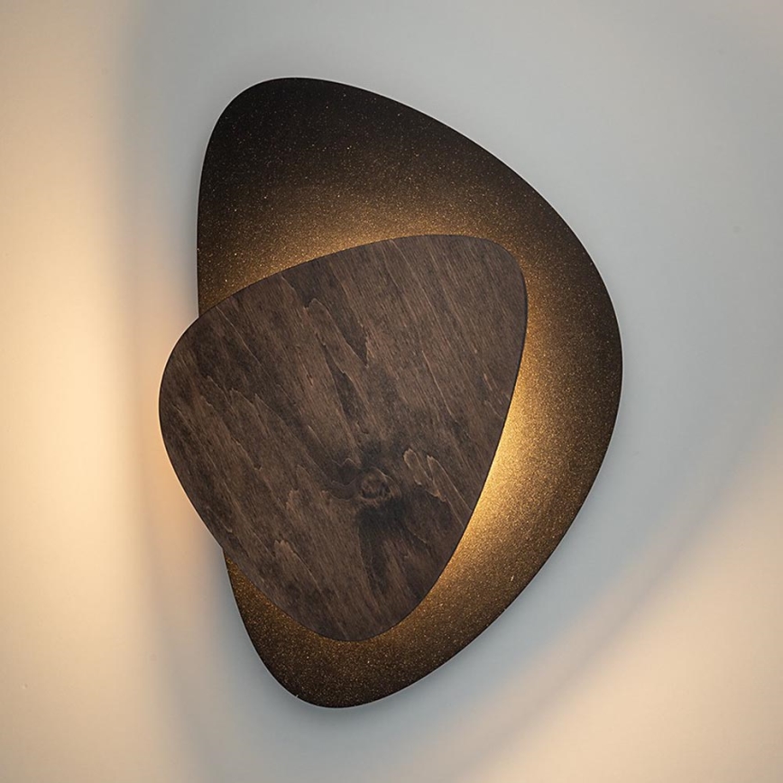 Iluminação de parede LED PEDRA LED/7W/230V preto/castanho