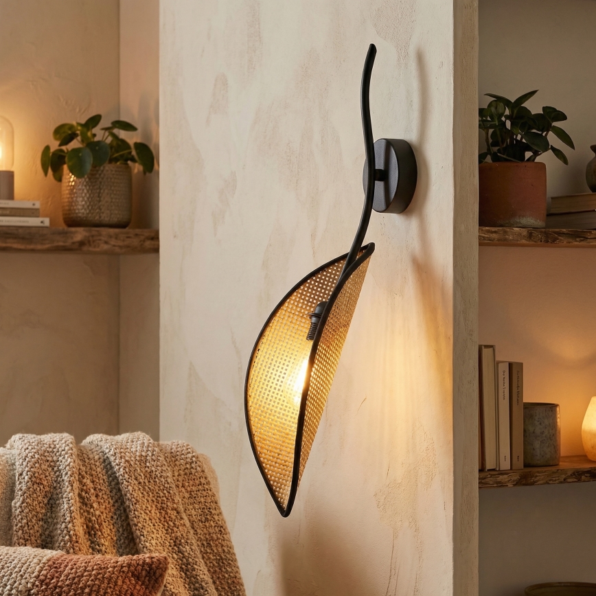 Iluminação de parede LOTUS 1xE14/10W/230V preto/bege