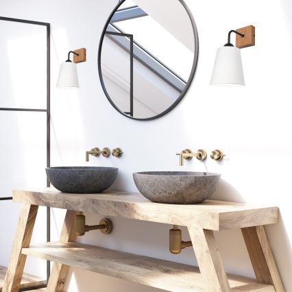 Iluminação de parede LULA 1xE27/60W/230V carvalho