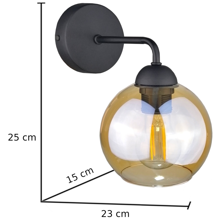 Iluminação de parede MELLE BLACK 1xE27/60W/230V