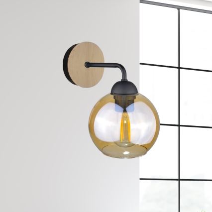 Iluminação de parede MELLE WOOD 1xE27/60W/230V