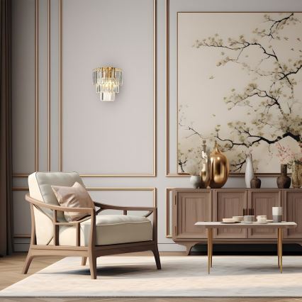 Iluminação de parede MILANO 2xE14/40W/230V dourado