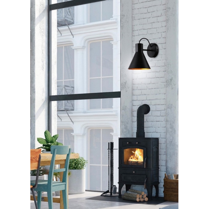 Iluminação de parede MORE 1xE27/40W/230V preto