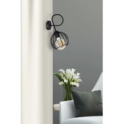 Iluminação de parede OXFORD 1xE27/15W/230V preta