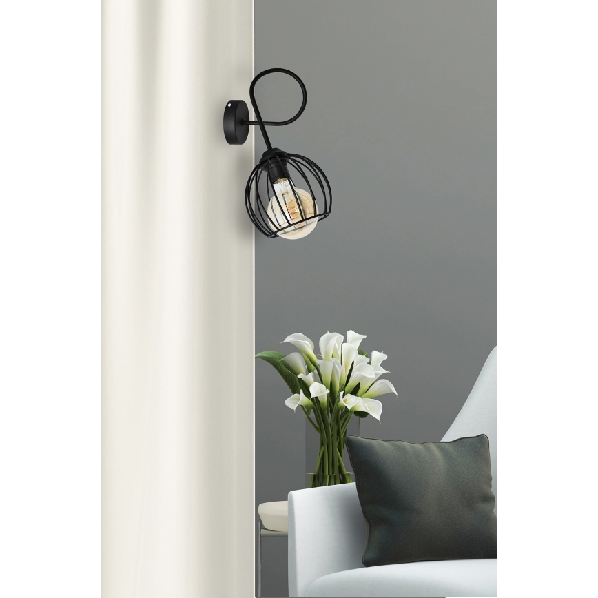 Iluminação de parede OXFORD 1xE27/15W/230V preta