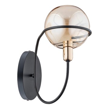 Iluminação de parede PETRA 1xE14/10W/230V preto/dourado