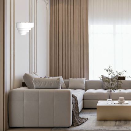 Iluminação de parede RINGS 2xE27/15W/230V branco