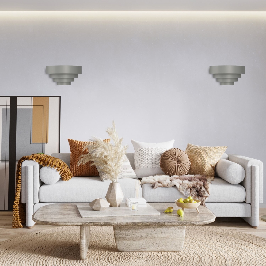 Iluminação de parede RINGS 2xE27/15W/230V cinzento