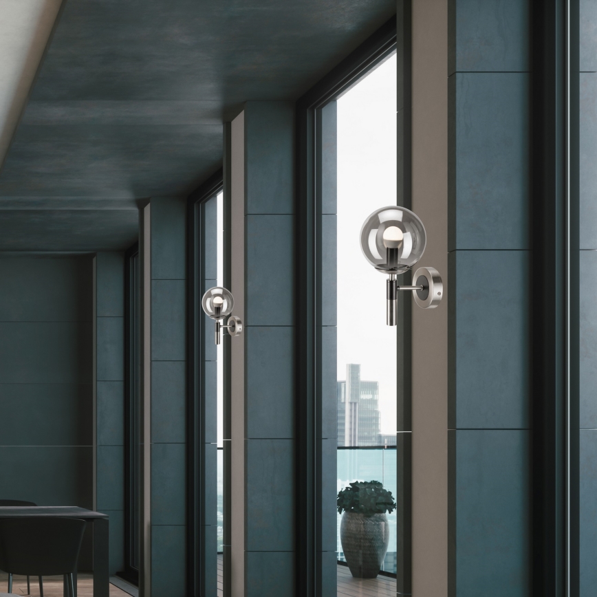 Iluminação de parede ROLLO 1xE14/5W/230V cromado mate/fumado