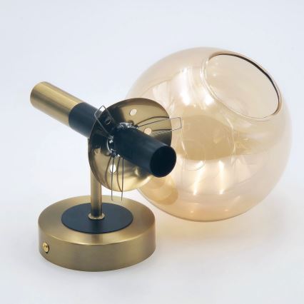 Iluminação de parede ROLLO 1xE14/5W/230V dourado/fumado bege