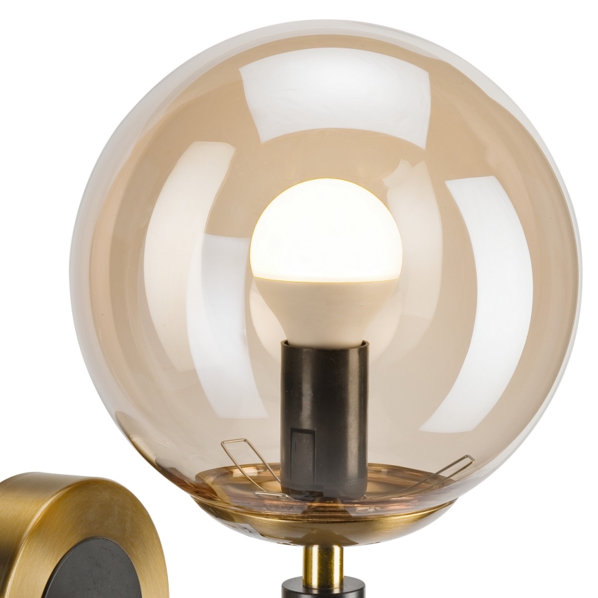 Iluminação de parede ROLLO 1xE14/5W/230V dourado/fumado bege