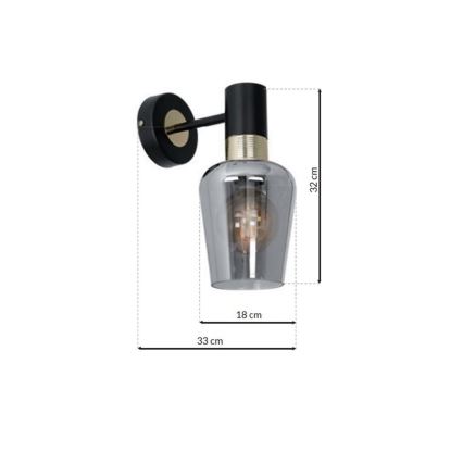 Iluminação de parede ROMA BLACK 1xE27/60W/230V