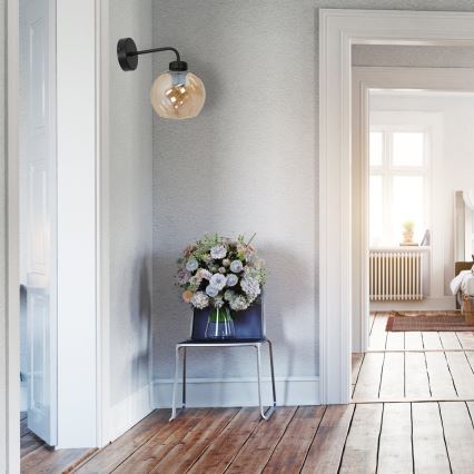 Iluminação de parede SOFIA 1xE27/60W/230V castanha