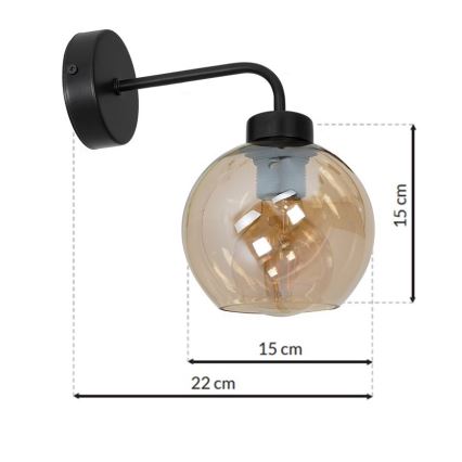 Iluminação de parede SOFIA 1xE27/60W/230V castanha