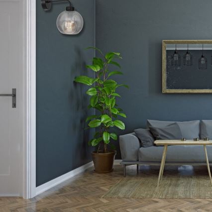 Iluminação de parede SOFIA 1xE27/60W/230V preta