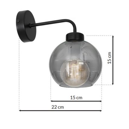 Iluminação de parede SOFIA 1xE27/60W/230V preta
