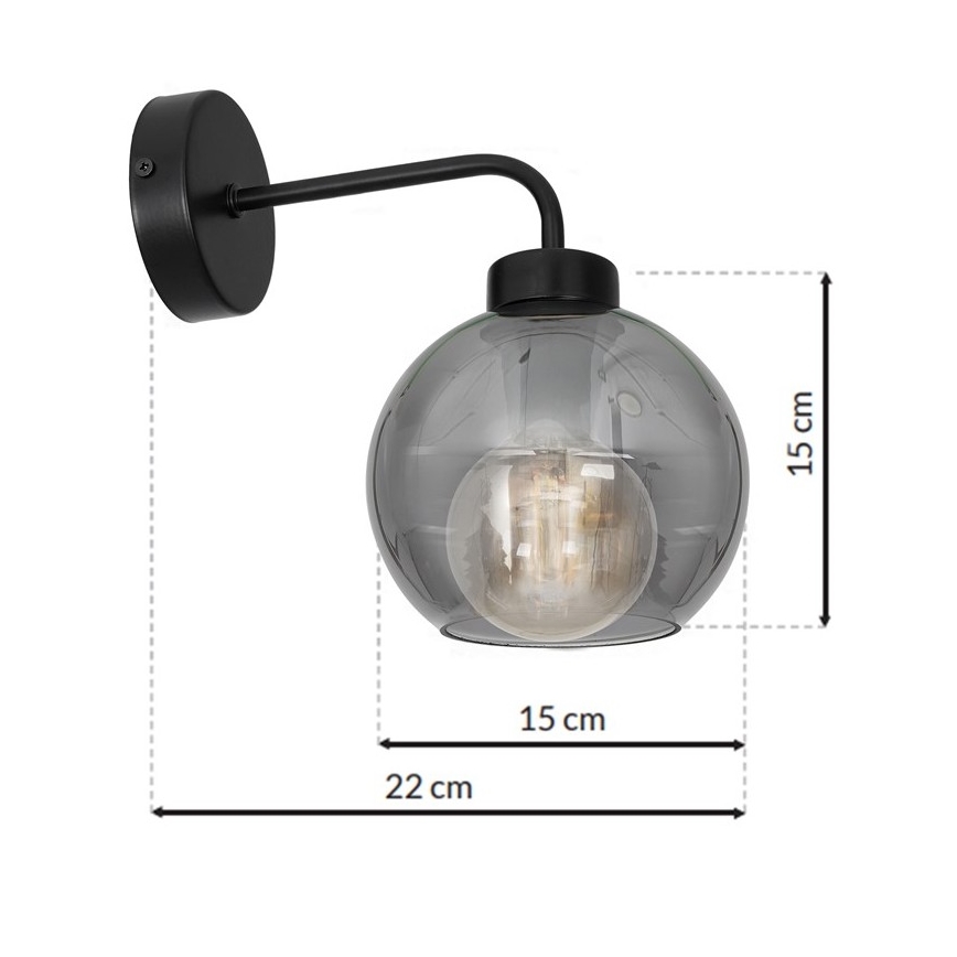 Iluminação de parede SOFIA 1xE27/60W/230V preta