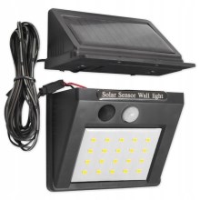 Iluminação de parede solar LED com sensor e painel externo LED/0,55W/3,7V IP65