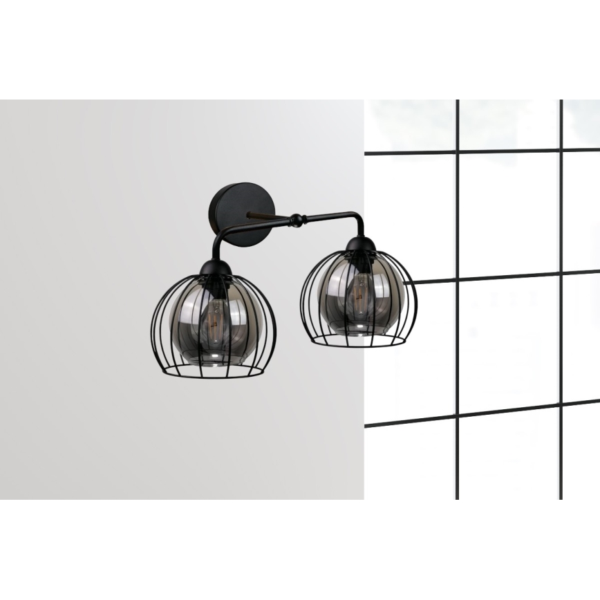 Iluminação de parede SOLO BLACK 2xE27/60W/230V