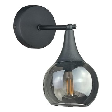 Iluminação de parede STAR 1xE27/60W/230V preto/fumado preto