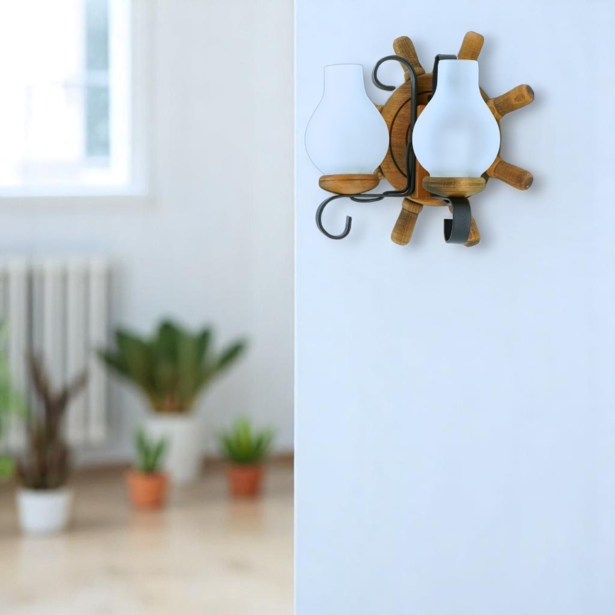 Iluminação de parede TIMONA 2xE14/40W/230V faia