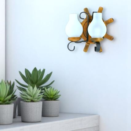 Iluminação de parede TIMONA 2xE14/40W/230V faia