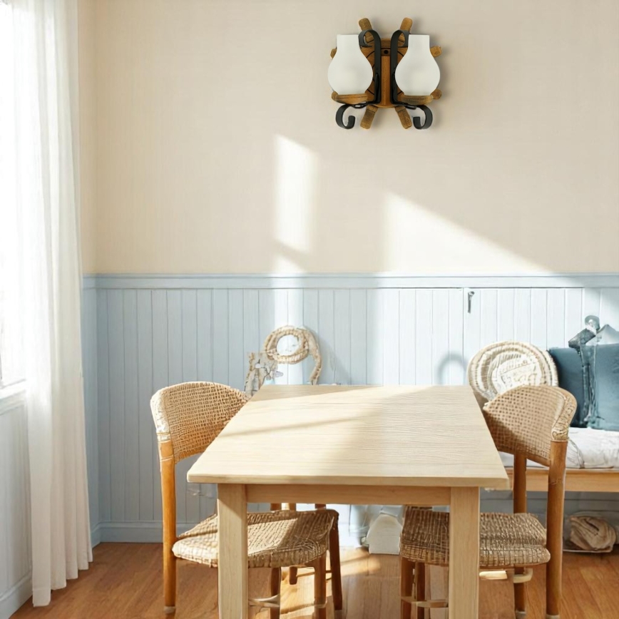 Iluminação de parede TIMONA 2xE14/40W/230V faia