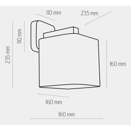 Iluminação de parede TORA 1xE27/15W/230V cinzenta