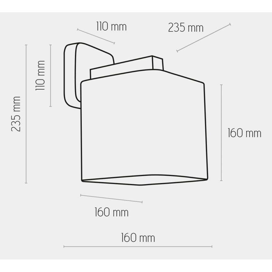 Iluminação de parede TORA 1xE27/15W/230V cinzenta